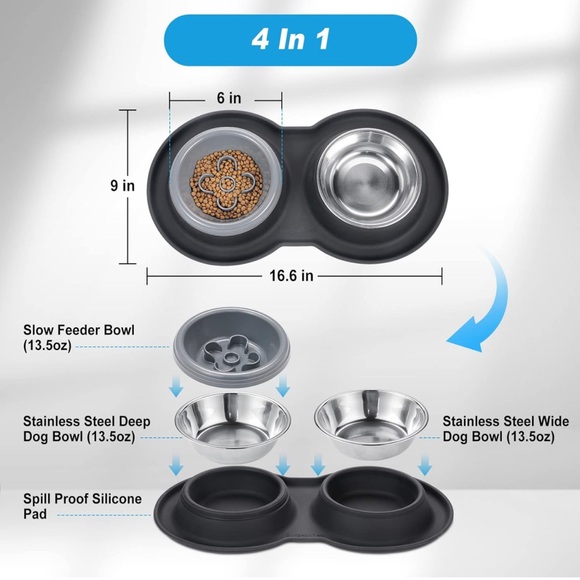 NWT Burgeonnest 4 in 1 slow dog or cat feeder - Picture 3 of 8